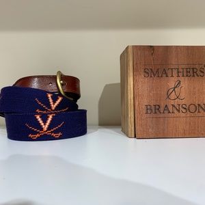 University of Virginia Logo Needlepoint Belt by Smathers & Branson, NWT - NO BOX